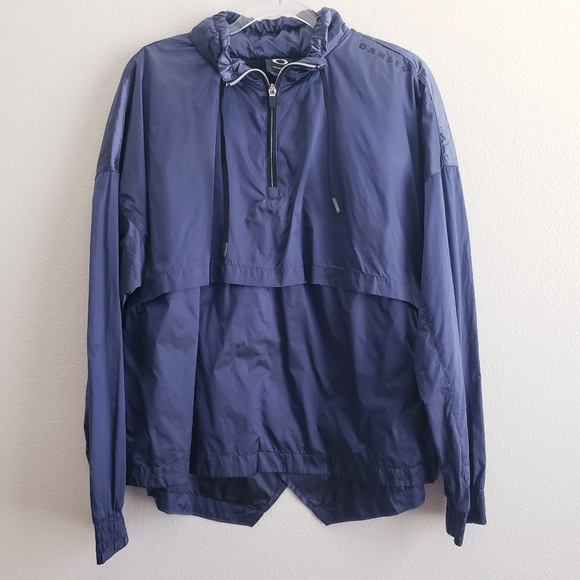 Oakley Blue Quarter Zip Windbreaker Proformance Fit Jacket - Picture 1 of 7